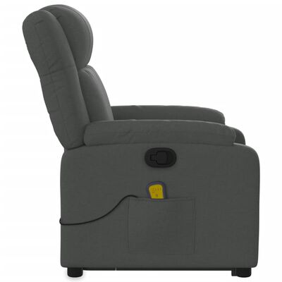 vidaXL Stand up Massage Recliner Chair Dark Gray Fabric