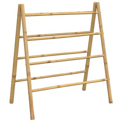 vidaXL Double Towel Ladder with 4 Rungs 35.4"x19.7"x39.4" Bamboo