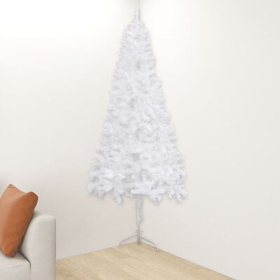 vidaXL Corner Artificial Christmas Tree White 6 ft PVC