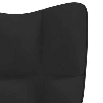 vidaXL Relaxing Chair with a Stool Black Velvet