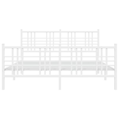 vidaXL Metal Bed Frame without Mattress with Footboard White 59.1"x78.7"