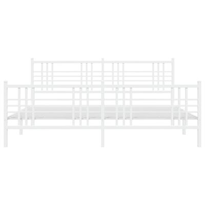 vidaXL Metal Bed Frame without Mattress with Footboard White 76"x79.9"