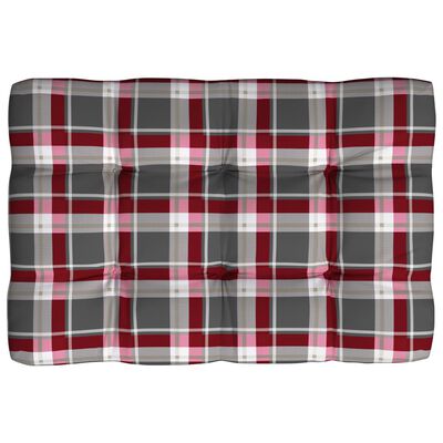 vidaXL Pallet Sofa Cushions 7 pcs Red Check Pattern