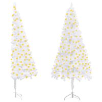 vidaXL Corner Artificial Pre-lit Christmas Tree White 59.1" PVC