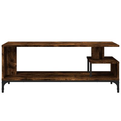 vidaXL TV Stand Smoked Oak 40.2"x15.7"x16.1" Engineered Wood and Powder-coated Steel