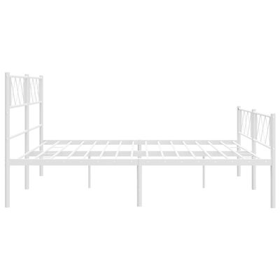 vidaXL Metal Bed Frame without Mattress with Footboard White 72"x83.9"