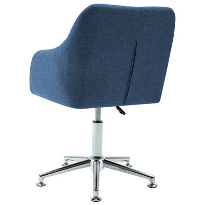 vidaXL Swivel Office Chair Blue Fabric