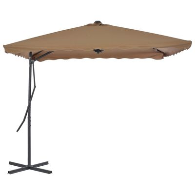 vidaXL Garden Parasol with Steel Pole 98.4"x98.4" Taupe