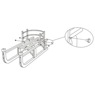 vidaXL Backrest for Sledge Red Plywood