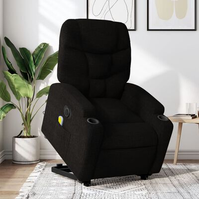 vidaXL Electric Stand up Massage Recliner Chair Black Fabric