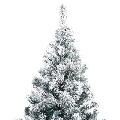 vidaXL Artificial Christmas Tree with Flocked Snow Green 7 ft PVC