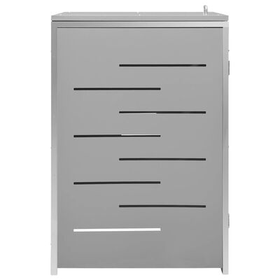 vidaXL Single Wheelie Bin Shed 27.2"x30.5"x44.3" Stainless Steel