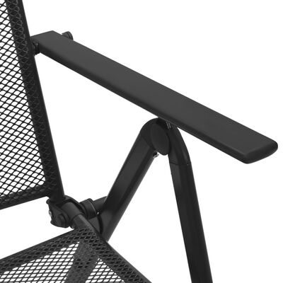 vidaXL Folding Mesh Chairs 4 pcs Steel Anthracite