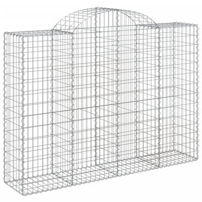 vidaXL Arched Gabion Baskets 7 pcs 78.7"x19.7"x55.1"/63" Galvanized Iron