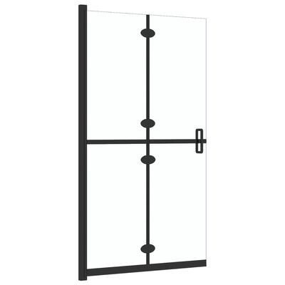 vidaXL Foldable Walk-in Shower Wall Transparent ESG Glass 35.4"x74.8"