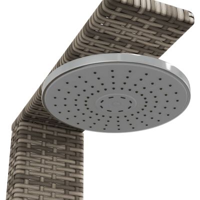 vidaXL Outdoor Shower Gray 19.7"x21.7"x88.2" Poly Rattan and Acacia Wood