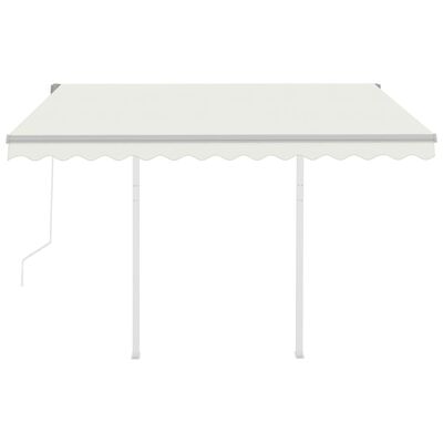 vidaXL Automatic Retractable Awning with Posts 9.8'x8.2' Cream