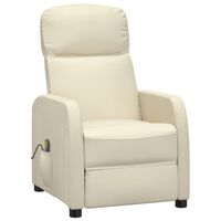 vidaXL Massage Reclining Chair Cream White Faux Leather