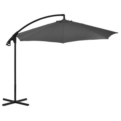 vidaXL Cantilever Garden Parasol with Steel Pole 118.1" Anthracite