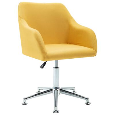 vidaXL Swivel Dining Chair Yellow Fabric