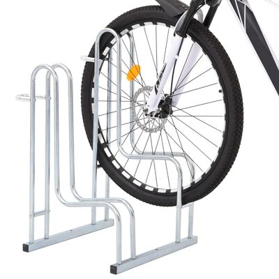 vidaXL Bicycle Stand for 2 Bikes Floor Freestanding Galvanized Steel
