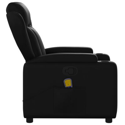 vidaXL Massage Recliner Chair Black Faux Leather