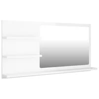 vidaXL Bathroom Mirror High Gloss White 35.4"x4.1"x17.7" Engineered Wood