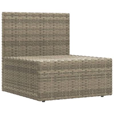 vidaXL 7 Piece Patio Lounge Set with Cushions Gray Poly Rattan