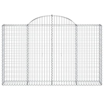 vidaXL Arched Gabion Baskets 3 pcs 78.7"x11.8"x47.2"/55.1" Galvanized Iron