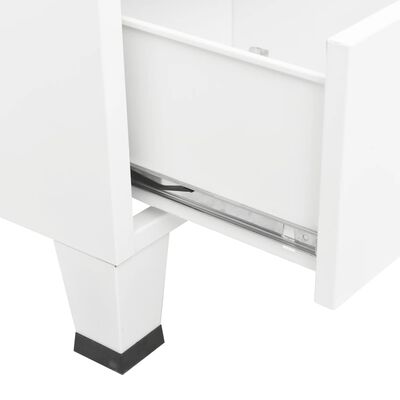 vidaXL Industrial Wardrobe White 26.4"x13.8"x42.1" Steel