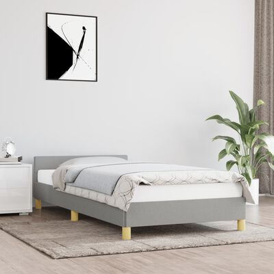 vidaXL Bed Frame without Mattress Light Gray Twin Fabric