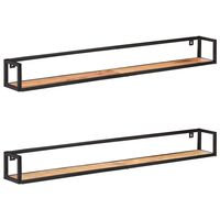 vidaXL Wall Shelves 2 pcs 63" Solid Acacia Wood