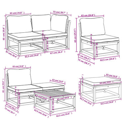 vidaXL 11 Piece Patio Lounge Set with Cushions Solid Wood Acacia