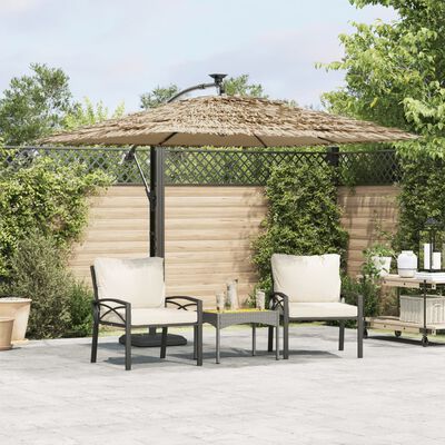 vidaXL Garden Parasol with Steel Pole Brown 96.9"x96.9"x90.6"