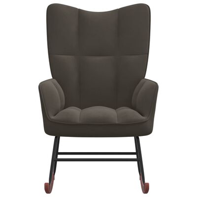 vidaXL Rocking Chair Dark Gray Velvet