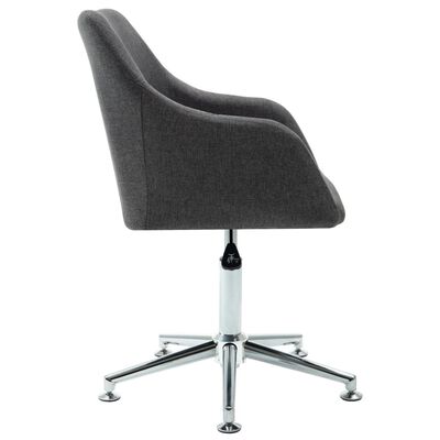 vidaXL Swivel Dining Chair Dark Gray Fabric