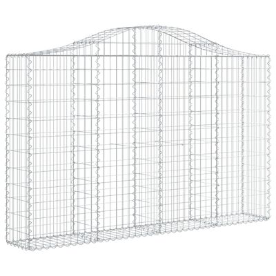 vidaXL Arched Gabion Basket 78.7"x11.8"x47.2"/55.1" Galvanized Iron