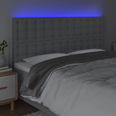 vidaXL LED Headboard Light Gray 63"x2"x46.5"/50.4" Fabric