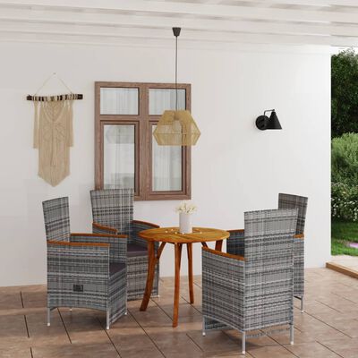 vidaXL 5 Piece Patio Dining Set Gray