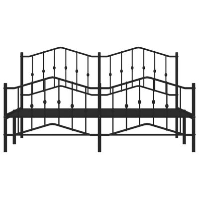 vidaXL Metal Bed Frame with Headboard&Footboard Black 72"x83.9" California King