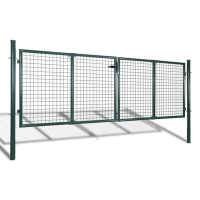 vidaXL Fence Gate Steel 120.5"x68.9" Green