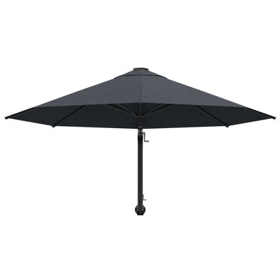 vidaXL Wall-Mounted Garden Parasol with Metal Pole 118.1" Anthracite