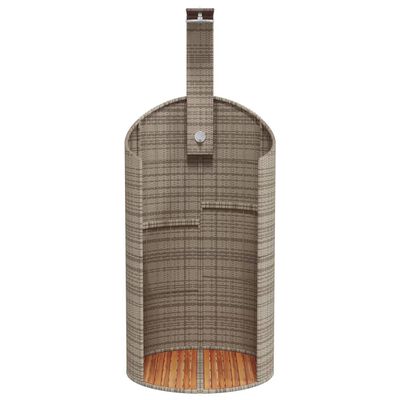 vidaXL Outdoor Shower Gray 39.4"x39.4"x95.1" Poly Rattan and Acacia Wood