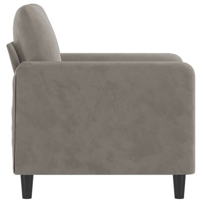 vidaXL Sofa Chair Light Gray 23.6" Velvet