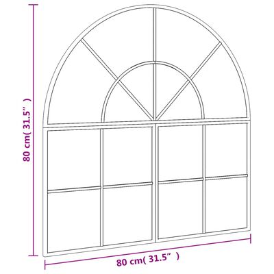 vidaXL Wall Mirror Black 31.5"x31.5" Arch Iron