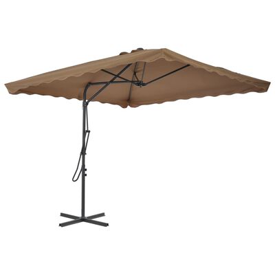 vidaXL Garden Parasol with Steel Pole 98.4"x98.4" Taupe