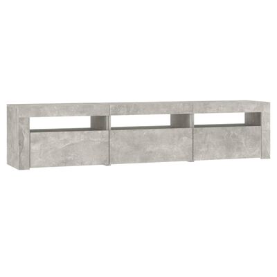 vidaXL TV Stand with LED Lights Concrete Gray 70.9"x13.8"x15.7"