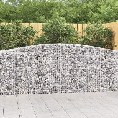 vidaXL Arched Gabion Baskets 6 pcs 157.5"x11.8"x39.4"/47.2" Galvanized Iron