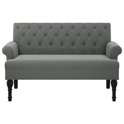 vidaXL Bench with Backrest Dark Gray 47.2"x24.4"x29.7" Fabric