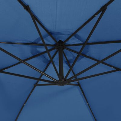 vidaXL Cantilever Umbrella with LED Lights Azure Blue 137.8"